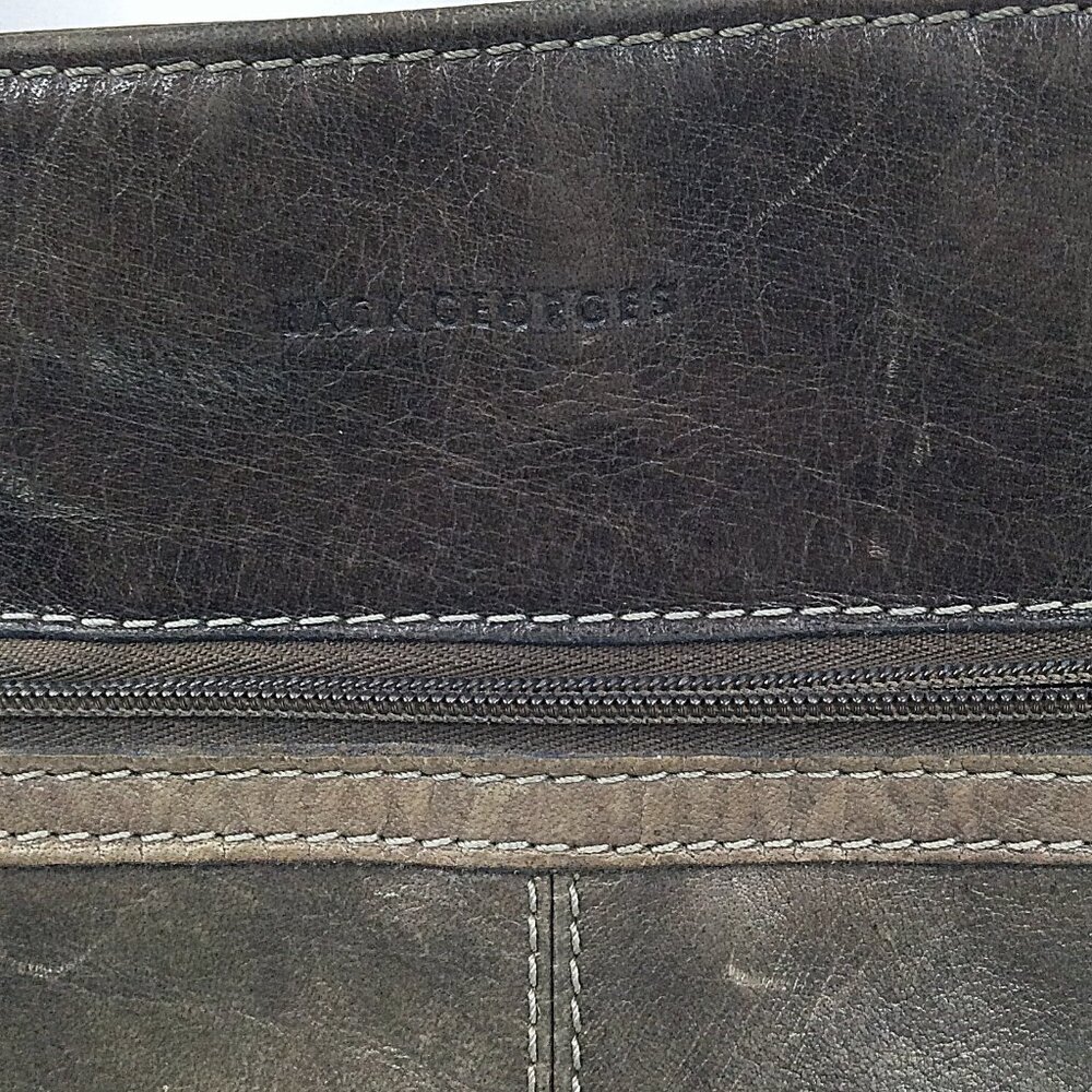Jack Georges Voyager Olive Brown Leather Crossbody Shoulder Bag - Picture 7 of 16